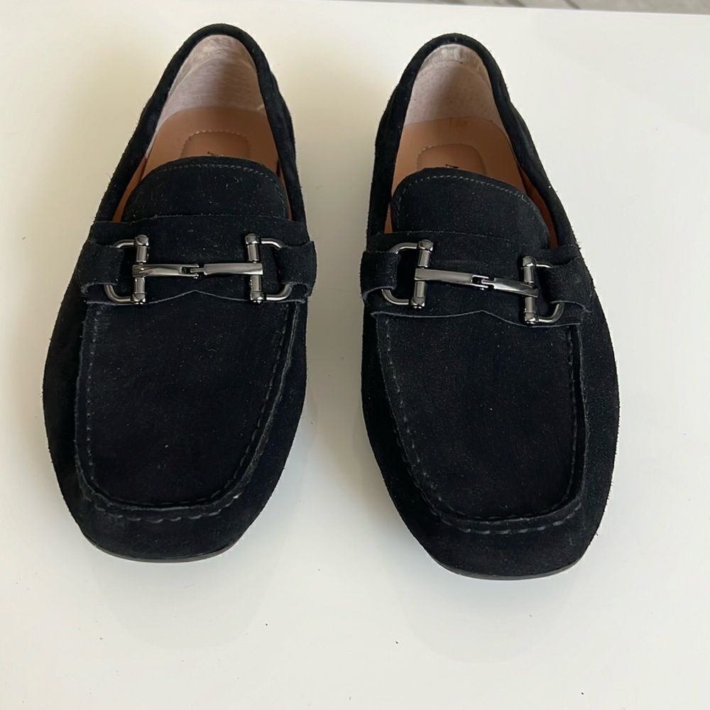 Alfani Mens Black Suede Loafers Shoes 10 W